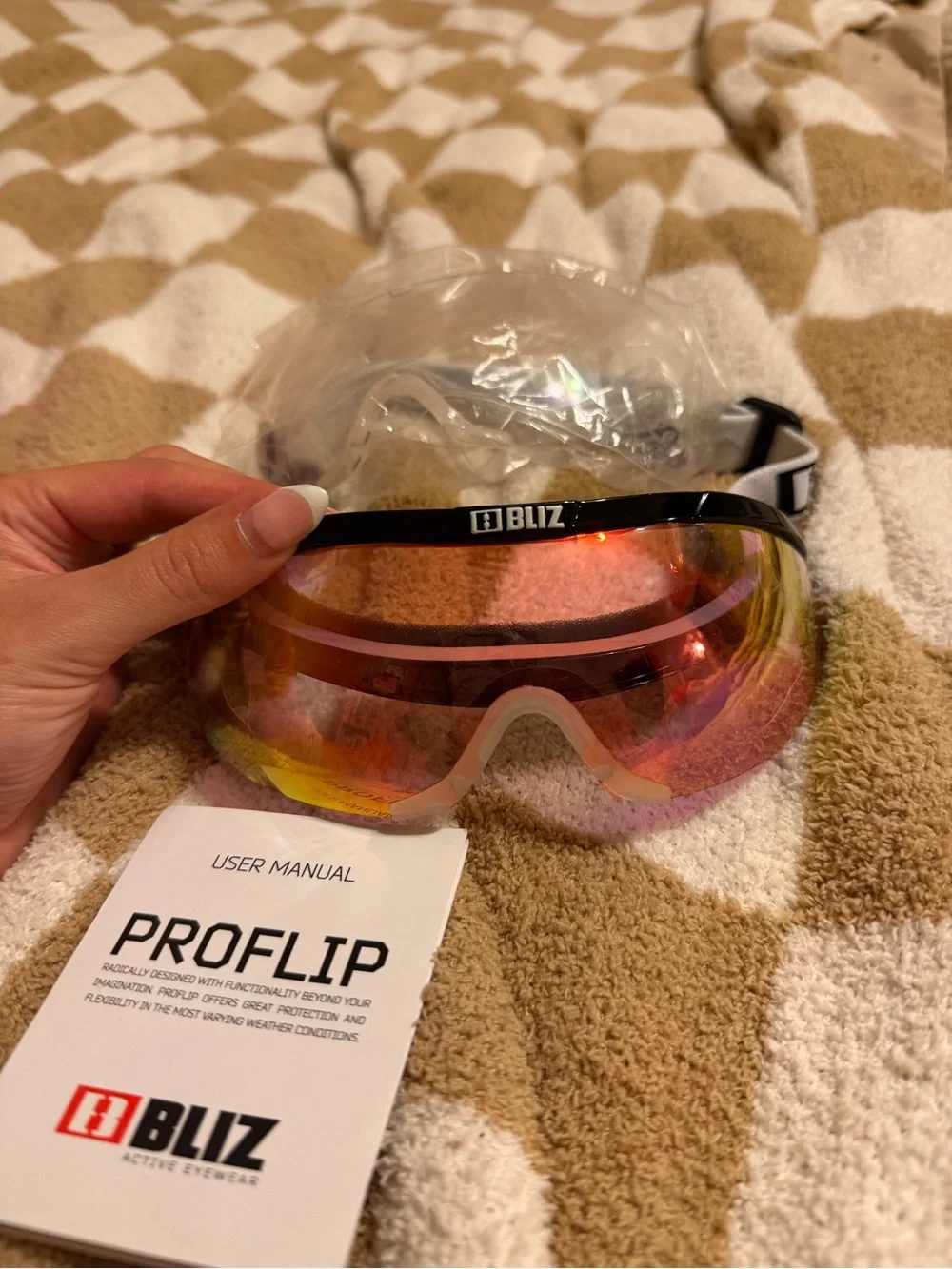 Blitz Proflip ski Protective Goggles with Red Mirror Lens